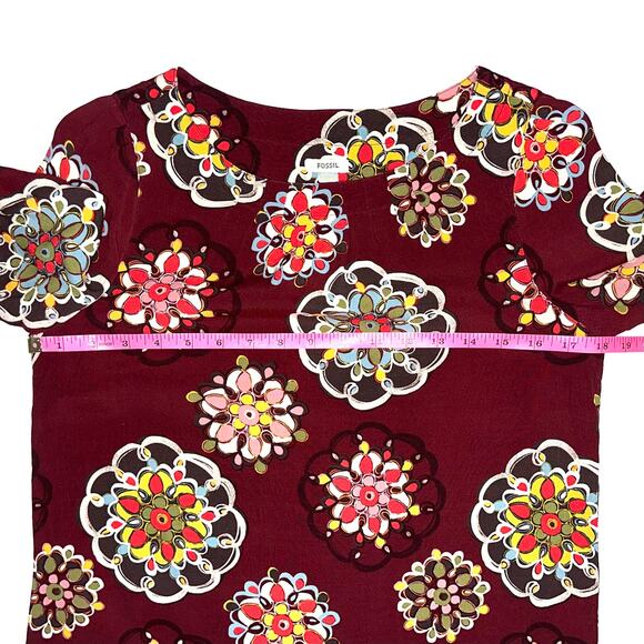 Fossil Floral Mandala Motif Shift Mini Dress Size Small - Picture 9 of 12